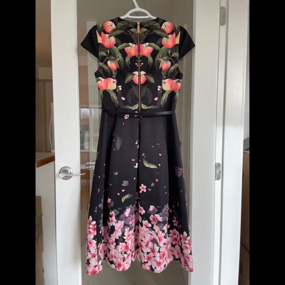 Ted Baker Fredica Peach/Cherry Blossom Dress - US Size 6 (Ted Size 2) - Picture 3 of 8